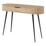 Toeletta Marrone Rovere Nero un Cassetto Sfumatura Colore Struttura Rovere 120x40x80h cm, Sfumatura Colore Ripiano Rovere - Katereha