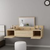 Toeletta Marrone Specchio Incluso 3 Ante 100x39x33h cm, Materiale Piano in Legno Nobilitato - Selci