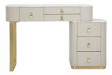 Toeletta moderna porta trucchi 120x40x75h cm crema e oro - Apoteosi