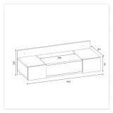 Toeletta Nero Specchio Incluso 3 Ante 100x39x33h cm, Materiale Piano in Legno Nobilitato - Selci
