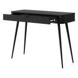 Toeletta Nero un Cassetto Materiale Struttura in Metallo 100x38x78h cm, Materiale Piano in Legno Nobilitato - Katerara
