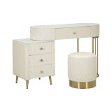 Toeletta shabby elegante 120x40x75h cm bianco e oro - Guidobono
