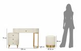 Toeletta shabby elegante 120x40x75h cm bianco e oro - Guidobono