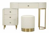 Toeletta shabby elegante 120x40x75h cm bianco e oro - Guidobono
