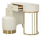 Toeletta shabby elegante 120x40x75h cm bianco e oro - Guidobono
