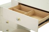 Toeletta Taquari, Tavolo da toeletta, Postazione da trucco, Mobile consolle, 120x40 h75 cm, Bianco e Oro