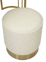 Toeletta Taquari, Tavolo da toeletta, Postazione da trucco, Mobile consolle, 120x40 h75 cm, Bianco e Oro