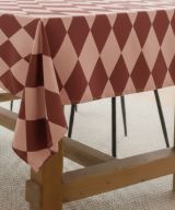 Tovaglia quadrata no stiro 140x140 cm, rosa e bordeaux - Giocoliera - By Sarah Balivo