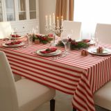 Tovaglia rettangolare no stiro 270x140 cm, beige e rosso scuro - Equilibrista - By Sarah Balivo