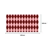 Tovaglia rettangolare no stiro 270x140 cm, rosa e bordeaux - Giocoliera - By Sarah Balivo