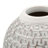 Vaso Argento Bianco Disegni con Linee Geometriche Colore Struttura Bianco, - Banatano