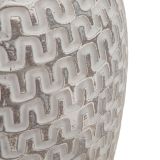 Vaso Argento Bianco Disegni con Linee Geometriche Colore Struttura Bianco, - Banatano