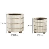 Vaso Argento Bianco set 2 Vasi Colore Struttura Bianco, Diametro Vaso Grande: 20, Vaso Piccolo: 16 cm - Banofa