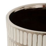 Vaso Argento Bianco set 2 Vasi Colore Struttura Bianco, Diametro Vaso Grande: 20, Vaso Piccolo: 16 cm - Banofa