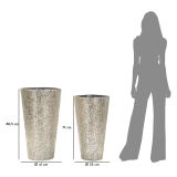 Vaso Argento set 2 Vasi, Finitura Effetto Materico, - Barale