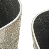 Vaso Argento set 2 Vasi, Finitura Effetto Materico, - Barale