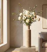 Vaso Beige Finitura Effetto Sabbia Diametro 14 cm, - Fati