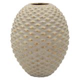 Vaso Beige oro Finitura Geometrica a Rilievo Colore Struttura oro, Diametro 7 cm - Faso