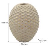 Vaso Beige oro Finitura Geometrica a Rilievo Colore Struttura oro, Diametro 7 cm - Faso