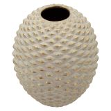 Vaso Beige oro Finitura Geometrica a Rilievo Colore Struttura oro, Diametro 7 cm - Faso