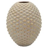 Vaso Beige oro Finitura Geometrica a Rilievo Colore Struttura oro, Diametro 8.5 cm - Dabari