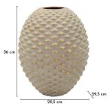 Vaso Beige oro Finitura Geometrica a Rilievo Colore Struttura oro, Diametro 8.5 cm - Dabari