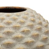 Vaso Beige oro Finitura Geometrica a Rilievo Colore Struttura oro, Diametro 8.5 cm - Dabari