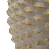 Vaso Beige oro Finitura Geometrica a Rilievo Colore Struttura oro, Diametro 8.5 cm - Dabari