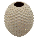 Vaso Beige oro Finitura Geometrica a Rilievo Colore Struttura oro, Diametro 8.5 cm - Dabari