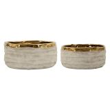 Vaso Beige oro Finitura Naturale Colore Struttura oro, - Leonar