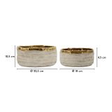 Vaso Beige oro Finitura Naturale Colore Struttura oro, - Leonar