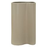 Vaso Beige Superficie Ondulata con Finitura Opaca, - Fase