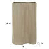 Vaso Beige Superficie Ondulata con Finitura Opaca, - Fase