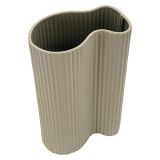 Vaso Beige Superficie Ondulata con Finitura Opaca, - Fase