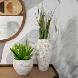 Vaso Bianco Beige Colore Struttura Beige Diametro 12 cm, - Rugero