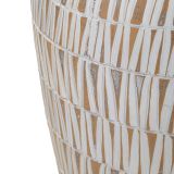 Vaso Bianco Beige Colore Struttura Beige Diametro 12 cm, - Rugero