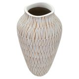 Vaso Bianco Beige Colore Struttura Beige Diametro 12 cm, - Rugero