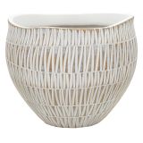 Vaso Bianco Beige Colore Struttura Beige Diametro 22 cm, - Naldo