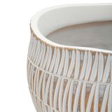 Vaso Bianco Beige Colore Struttura Beige Diametro 22 cm, - Naldo