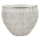 Vaso Bianco Beige Colore Struttura Beige Diametro 26.5 cm, - Celso