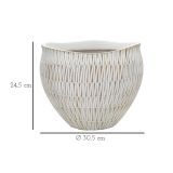 Vaso Bianco Beige Colore Struttura Beige Diametro 26.5 cm, - Celso