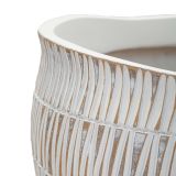 Vaso Bianco Beige Colore Struttura Beige Diametro 26.5 cm, - Celso