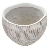 Vaso Bianco Beige Colore Struttura Beige Diametro 26.5 cm, - Celso