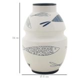 Vaso Bianco blu Disegni con Pesci Colore Struttura blu, Diametro 6 cm - Aurel