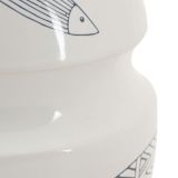 Vaso Bianco blu Disegni con Pesci Colore Struttura blu, Diametro 6 cm - Aurel