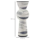 Vaso Bianco blu Disegni con Pesci Colore Struttura blu, - Silva