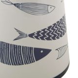 Vaso Bianco blu Disegni con Pesci Colore Struttura blu, - Silva