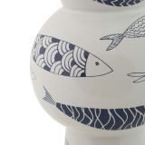 Vaso Bianco blu Disegni con Pesci Colore Struttura blu, - Silva