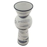Vaso Bianco blu Disegni con Pesci Colore Struttura blu, - Silva