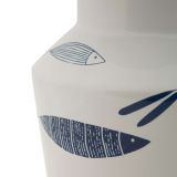 Vaso Bianco blu Disegni con Pesci Colore Struttura blu, - Verra